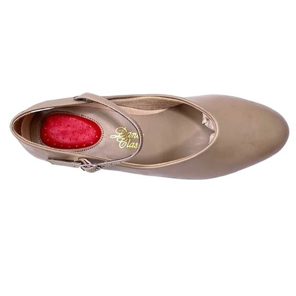 New Caramel Comfort Character Theatre Teens 4 Dance Class Heels Shoes Salsa - Picture 2 of 7